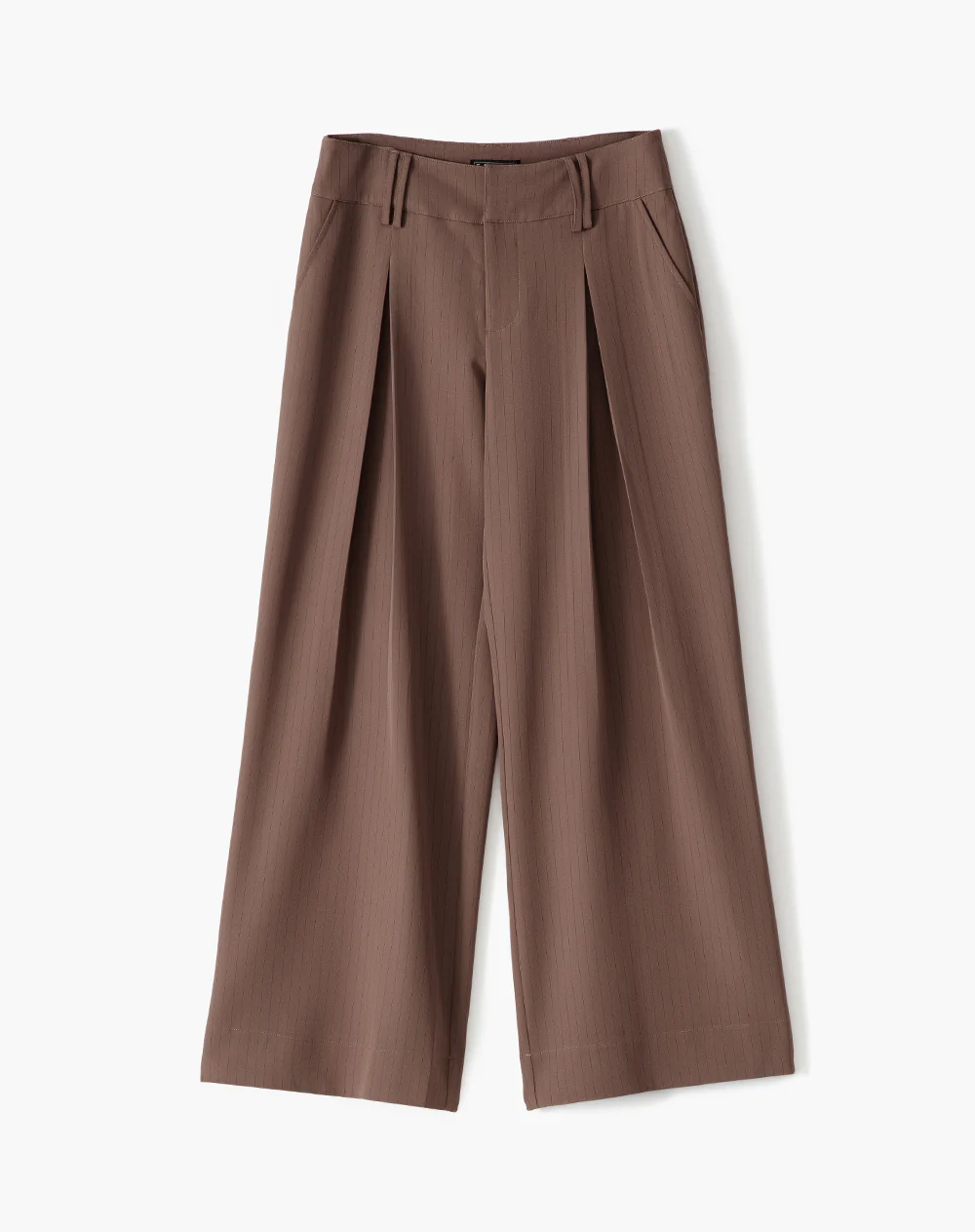 Pantalón wide leg tiro bajo café mujer - Image 7