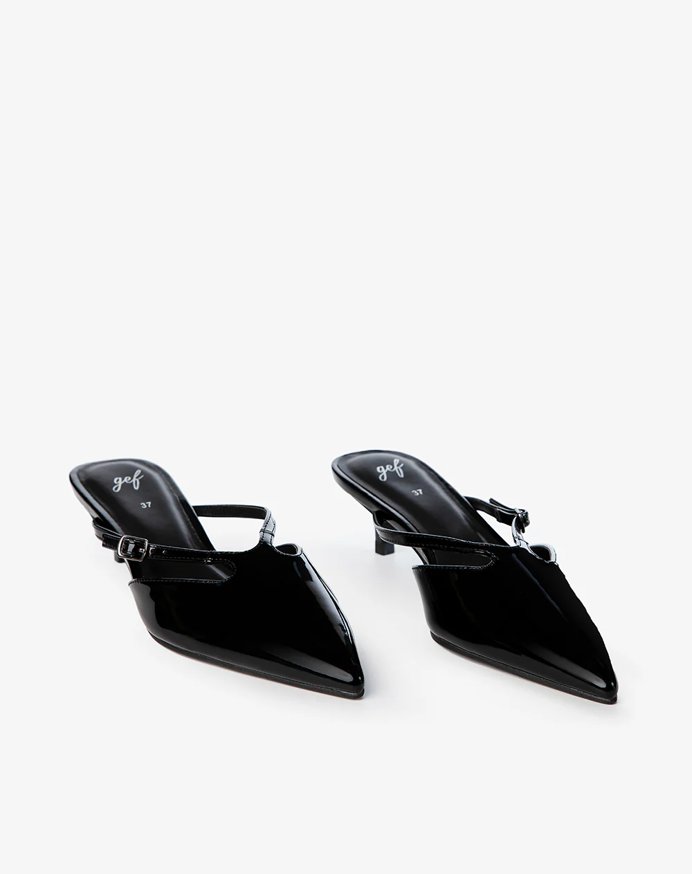 Zapatos tipo mule tacón bajo negros mujer - Image 2