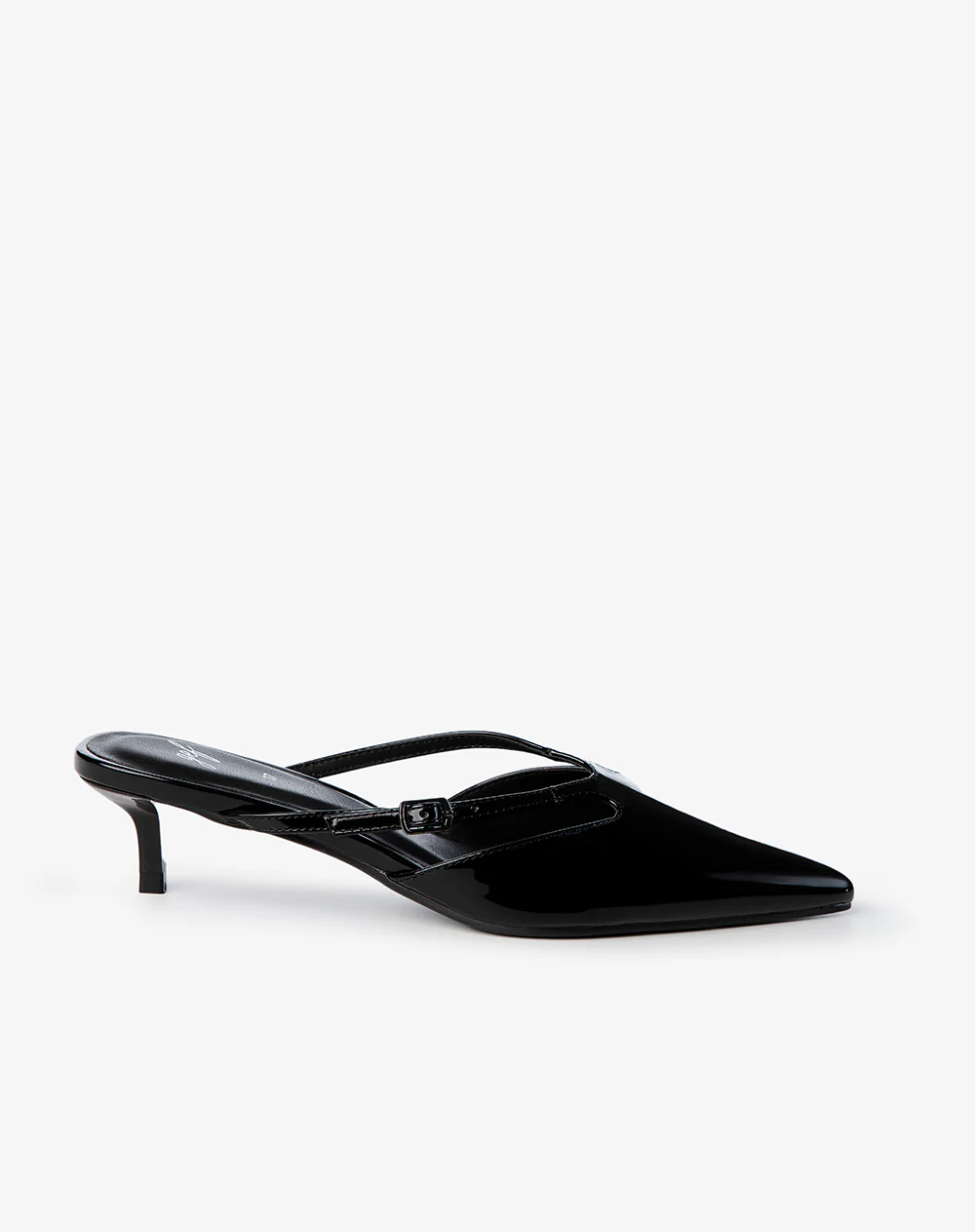 Zapatos tipo mule tacón bajo negros mujer - Image 3