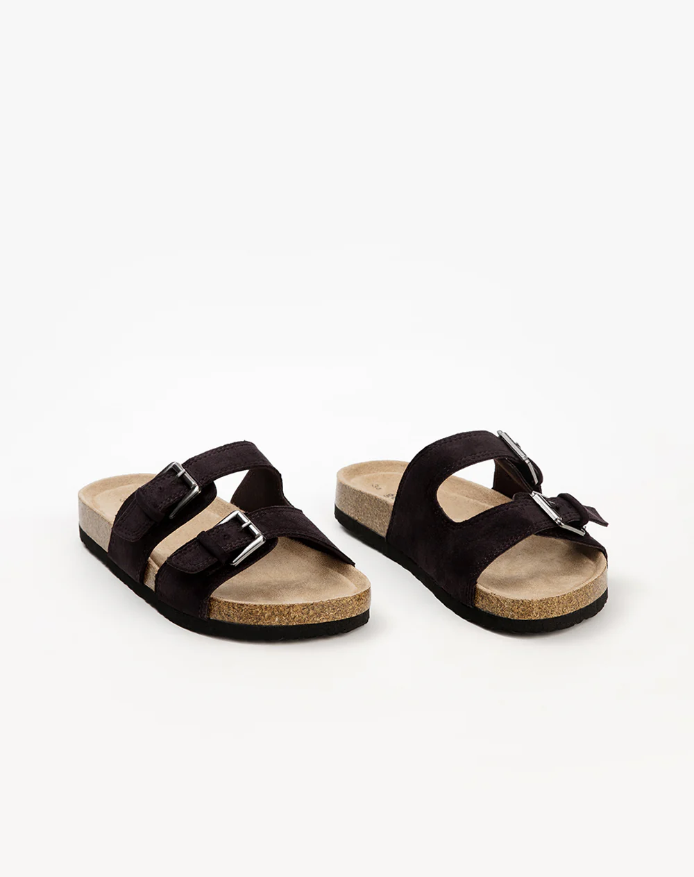 Sandalias planas tipo birkenstock café niño