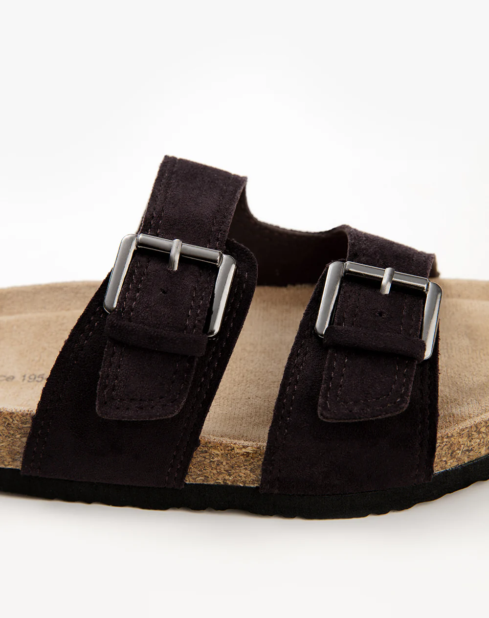 Sandalias planas tipo birkenstock café niño - Image 5
