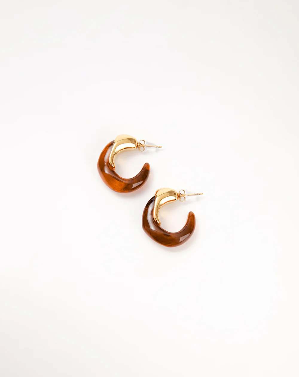 Aretes tipo aro bicolor mujer