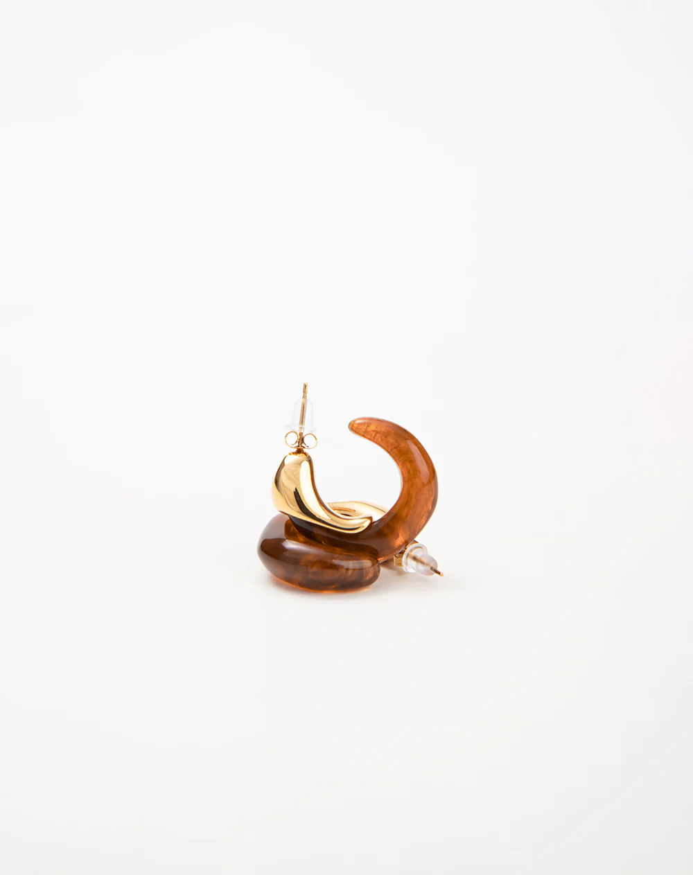 Aretes tipo aro bicolor mujer - Image 3