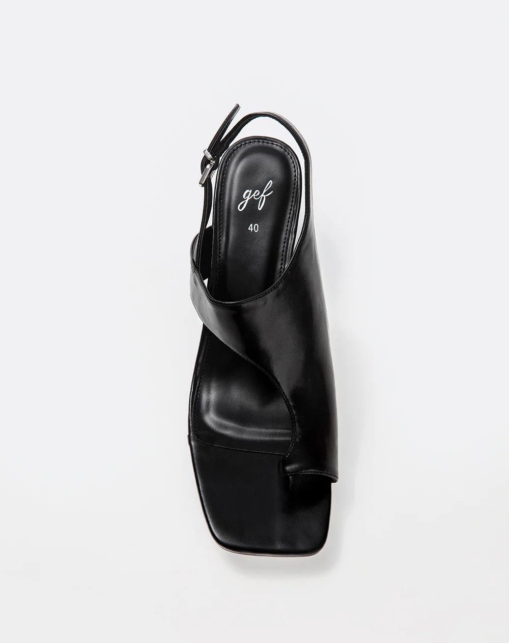 Sandalias slingback de tacón bajo negras mujer - Image 3