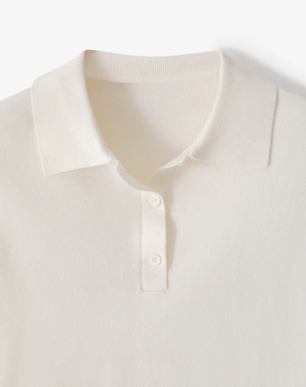 Polo regular tejido de punto blanca mujer - Image 7