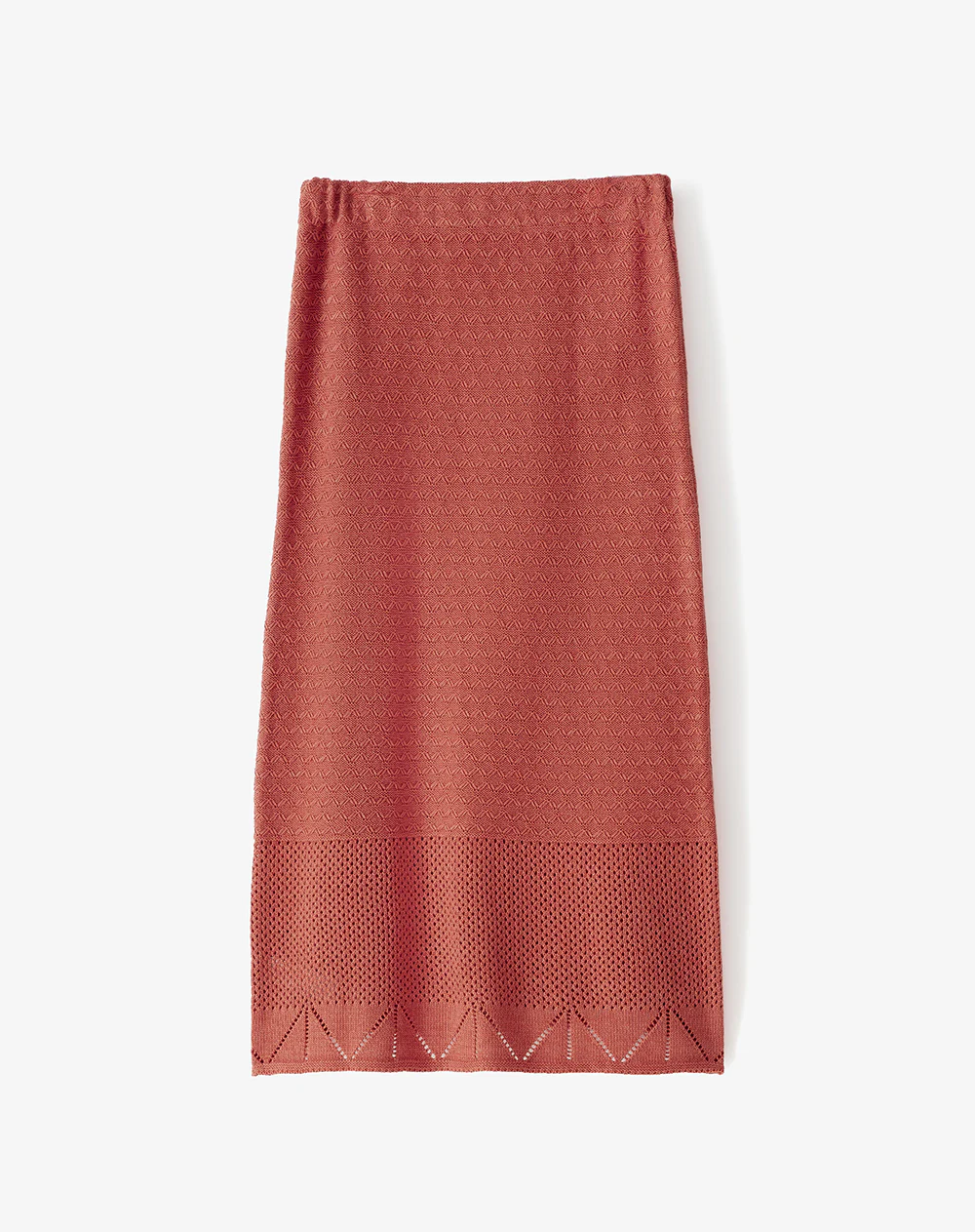 Falda midi tejida calada terracota mujer - Image 7
