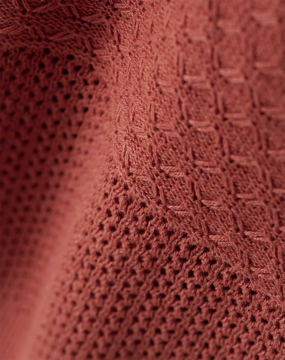 Falda midi tejida calada terracota mujer - Image 8