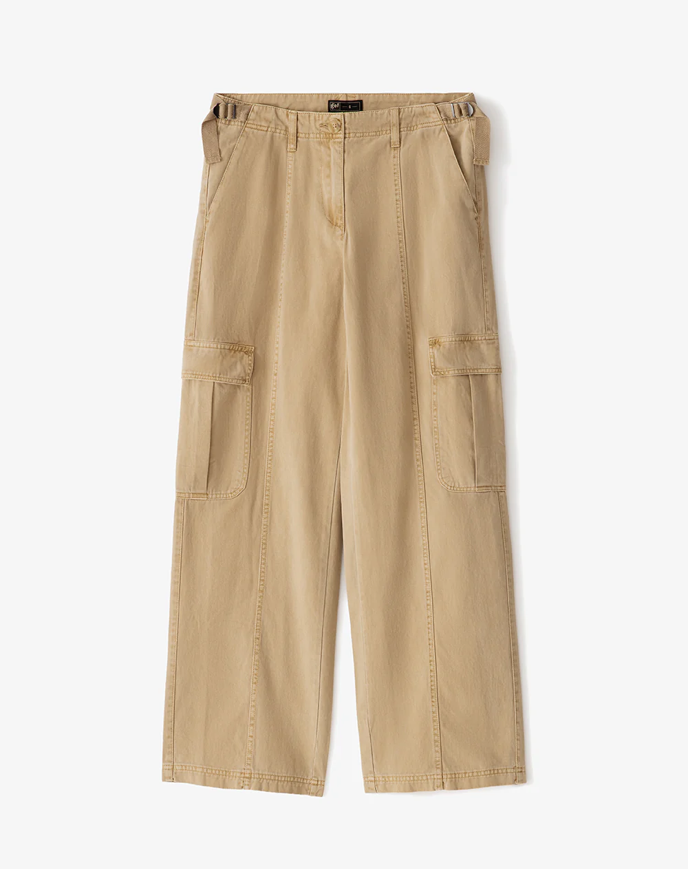 Pantalón cargo tiro bajo algodón caqui mujer - Image 8