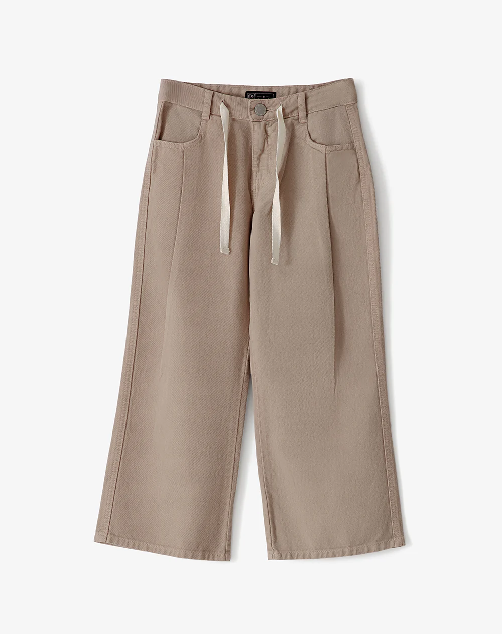 Pantalón loose tiro medio algodón café niña - Image 6