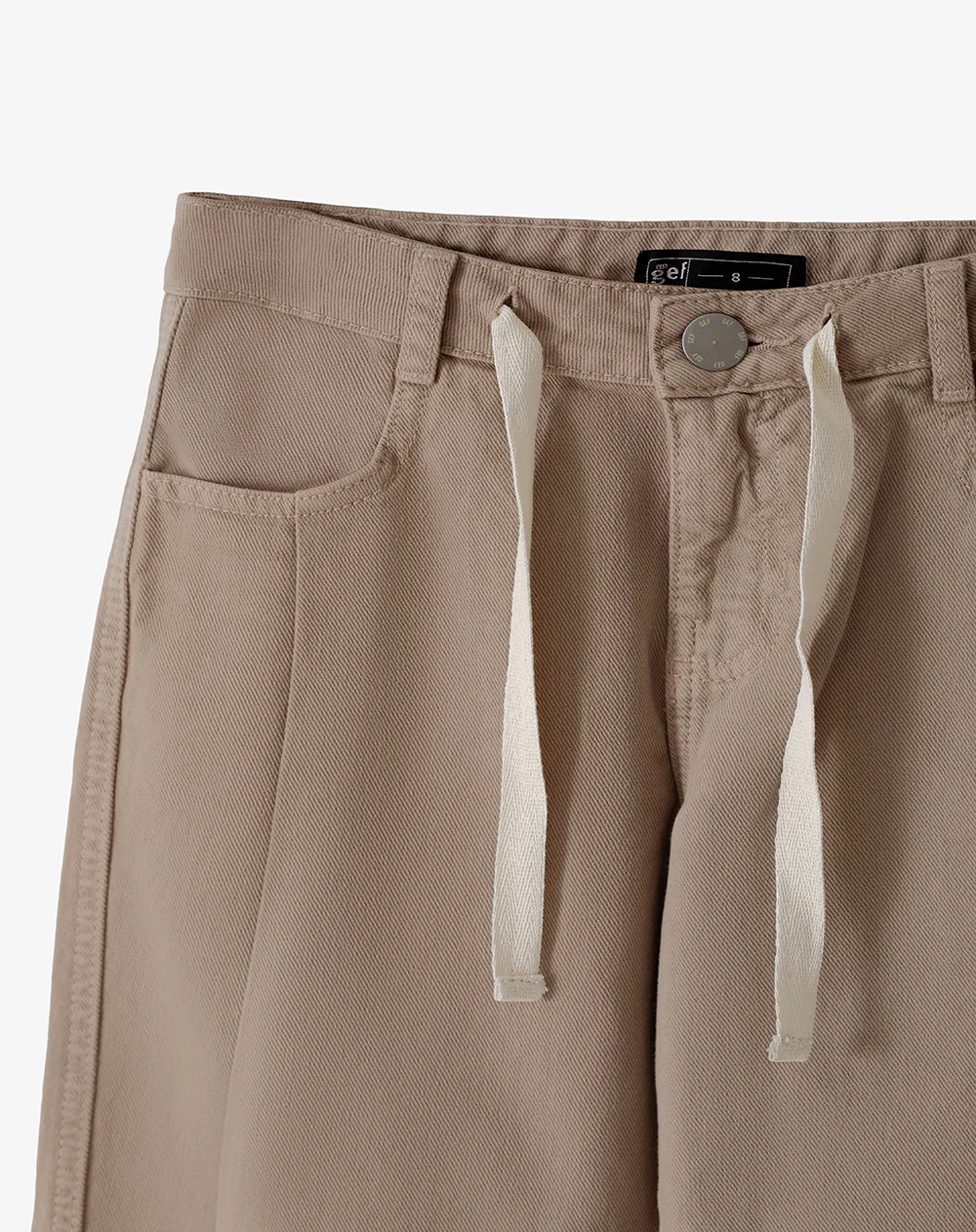 Pantalón loose tiro medio algodón café niña - Image 7