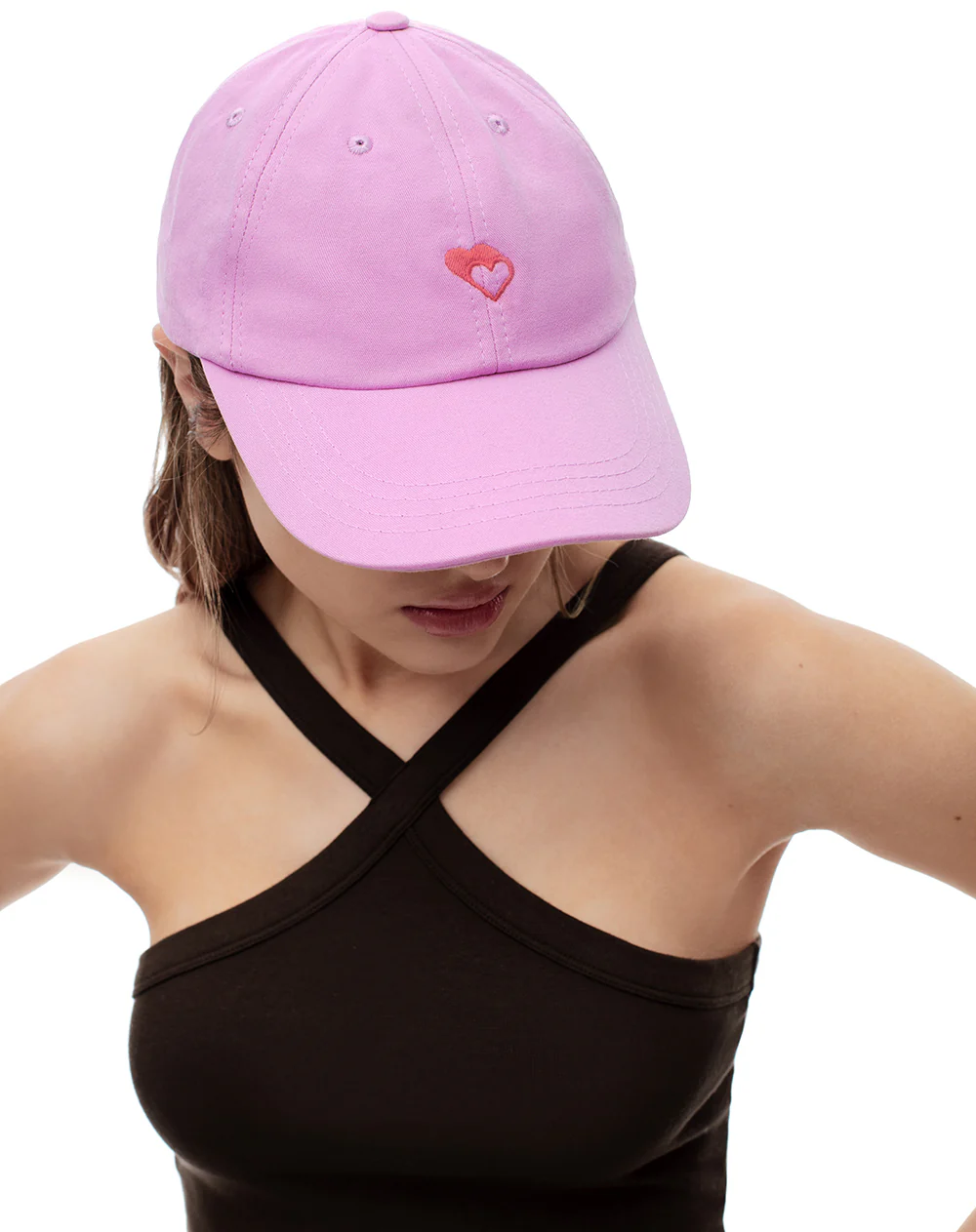 Gorra bordada corazón rosada mujer - Image 2