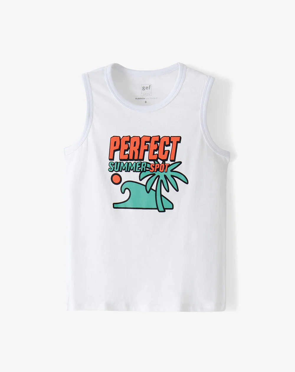 Camiseta regular blanca niño