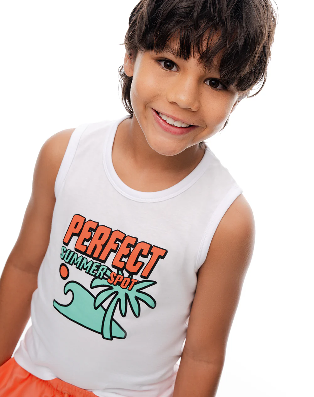 Camiseta regular blanca niño - Image 5