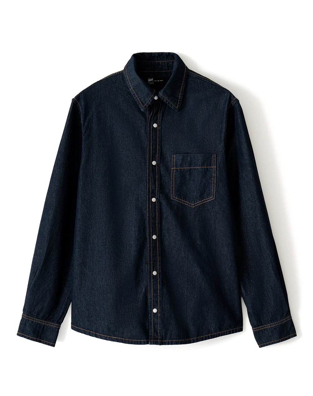 Camisa regular manga larga índigo oscuro hombre - Image 6