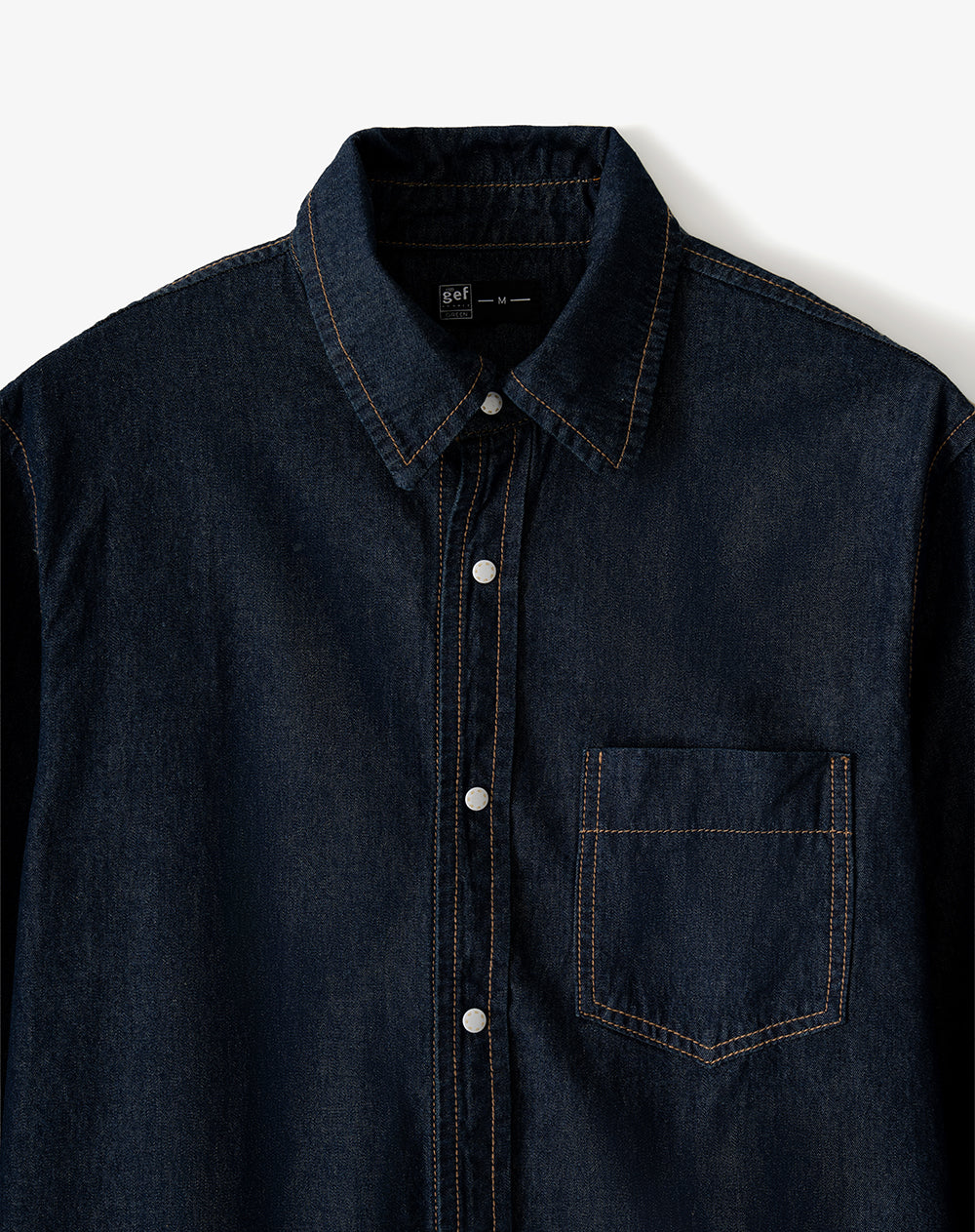 Camisa regular manga larga índigo oscuro hombre - Image 7