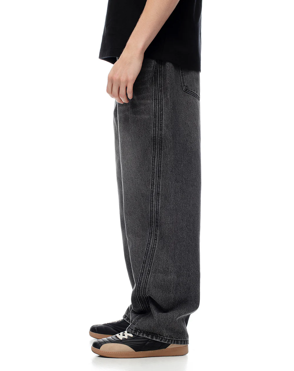 Jean oversize algodón negro hombre - Image 3