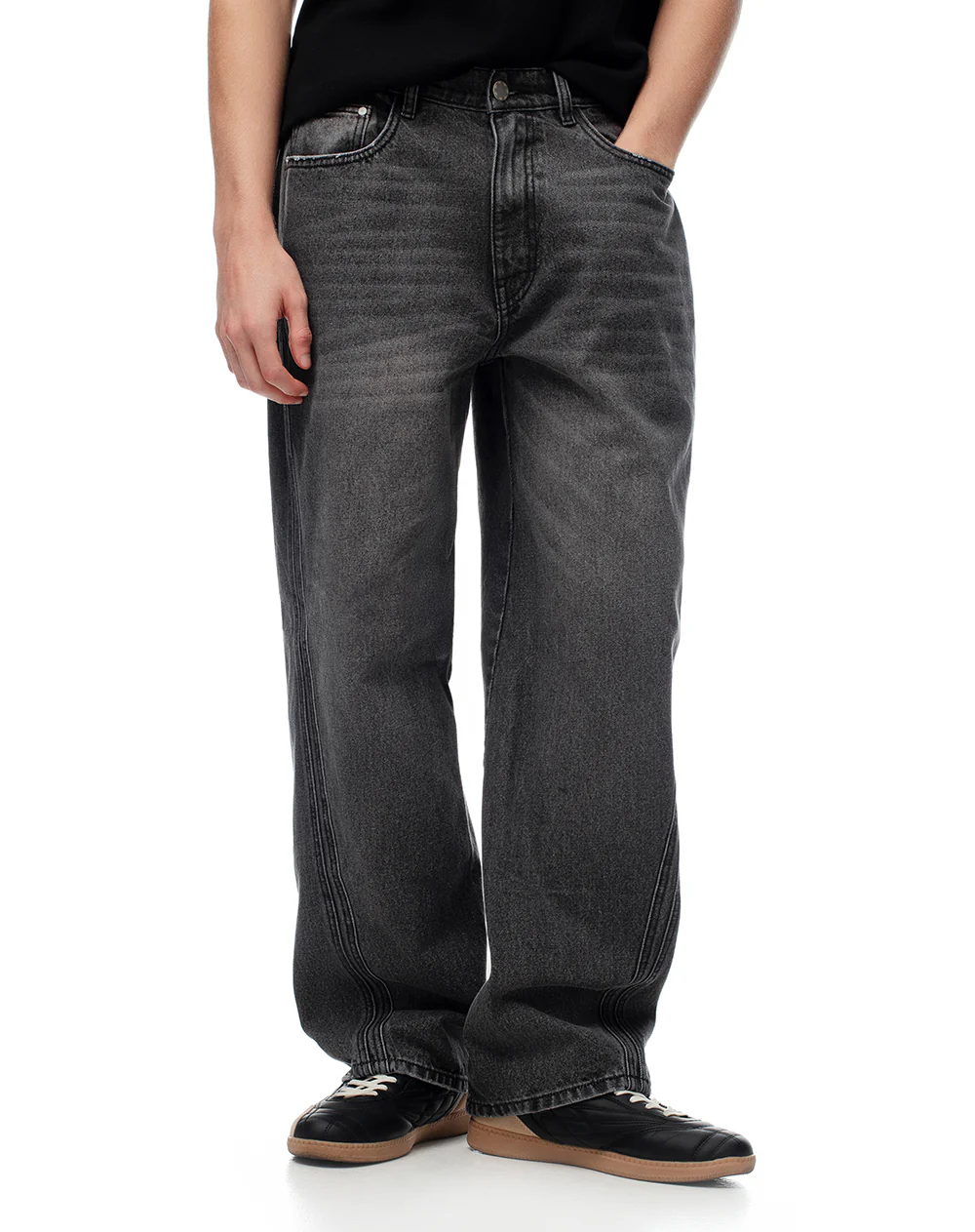 Jean oversize algodón negro hombre - Image 4