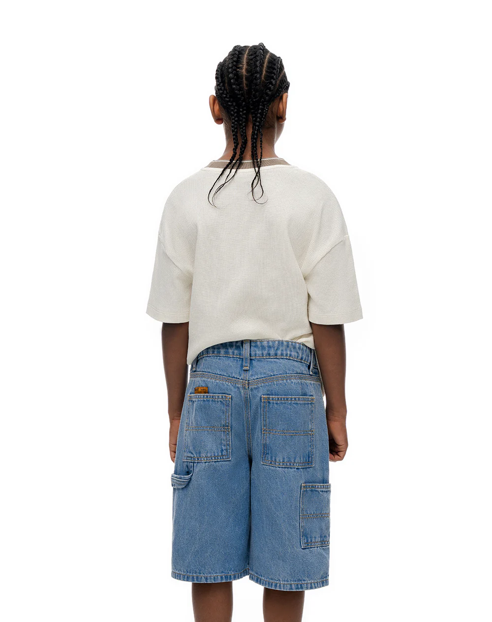 Bermuda denim regular algodón índigo medio niño - Image 2