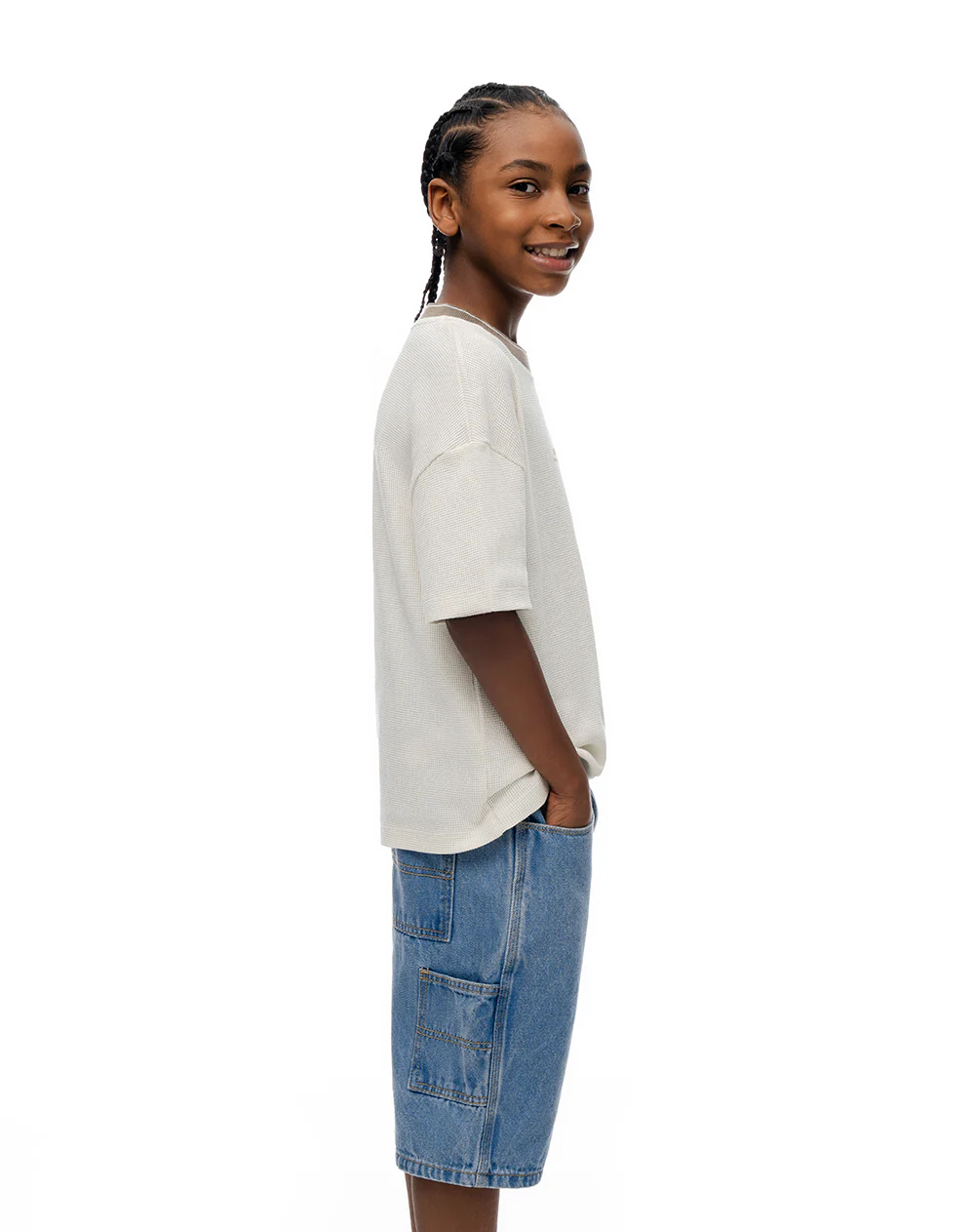 Bermuda denim regular algodón índigo medio niño - Image 4