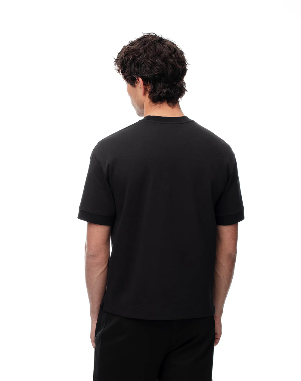 Camiseta oversized manga corta negra hombre - Image 2