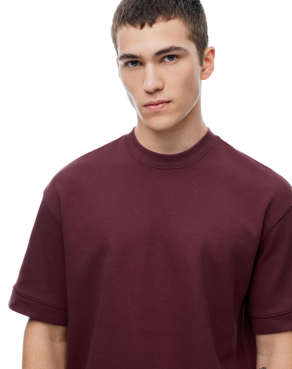 Camiseta relax oversize vino tinto hombre - Image 3