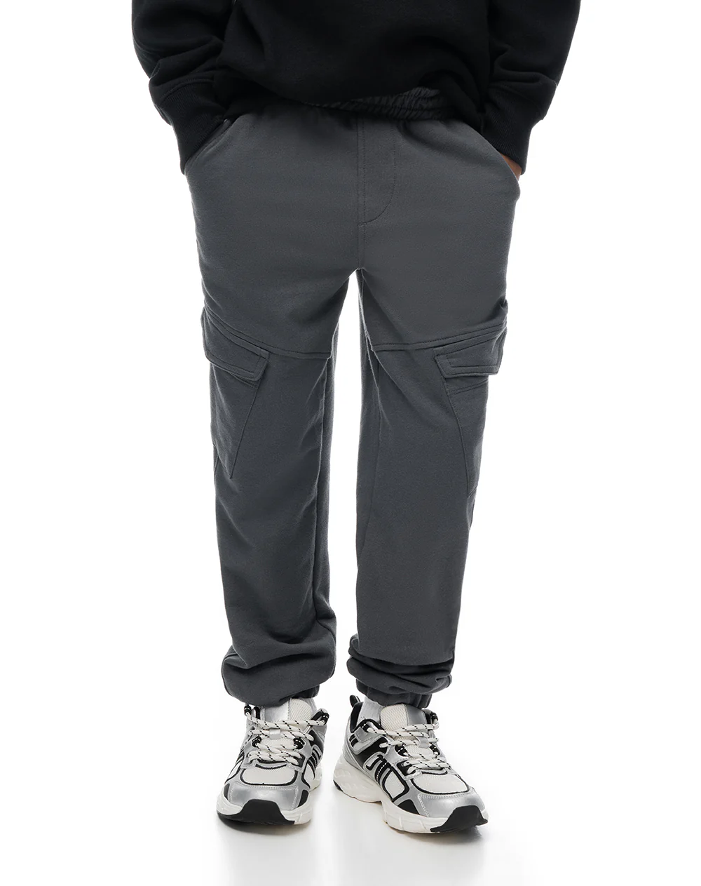 Jogger regular algodón gris niño - Image 4