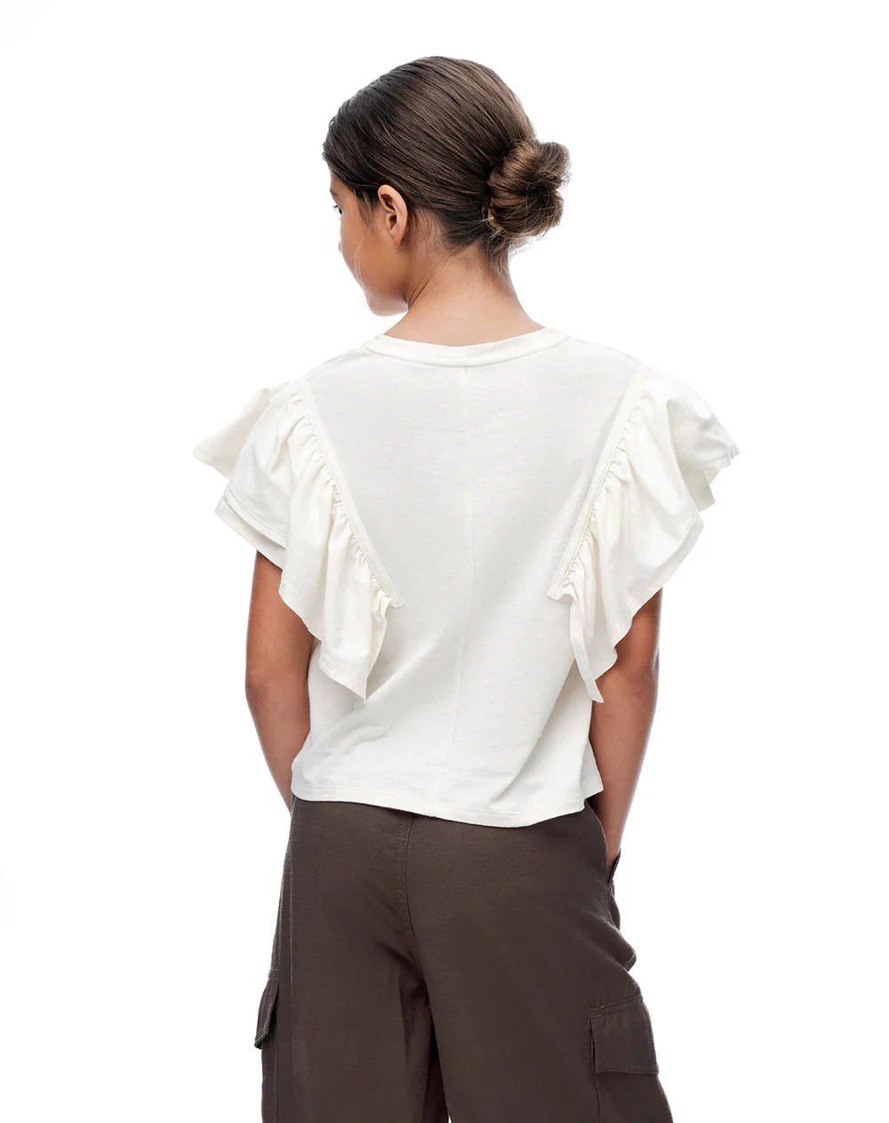 Camiseta relaxed manga corta vainilla niña - Image 2