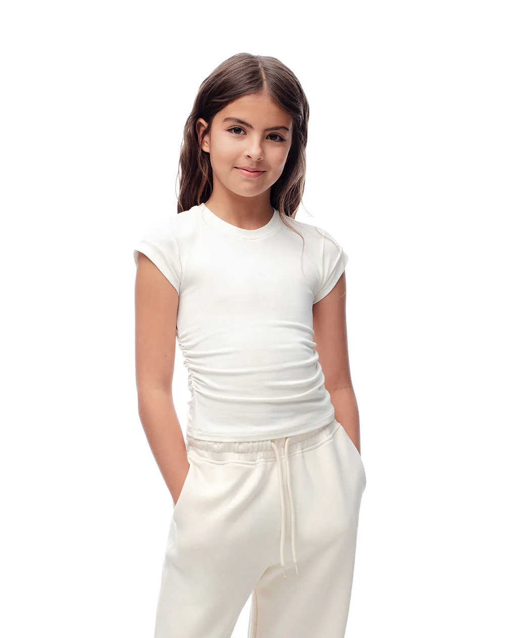 Camiseta regular blanca niña