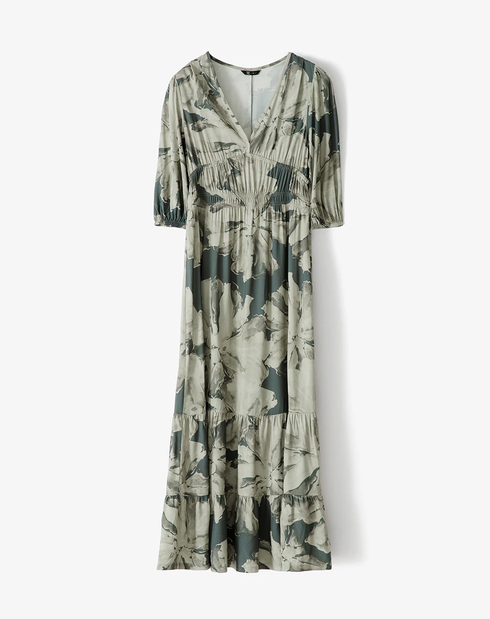 Vestido largo maxi manga 3/4 estampado mujer - Image 5