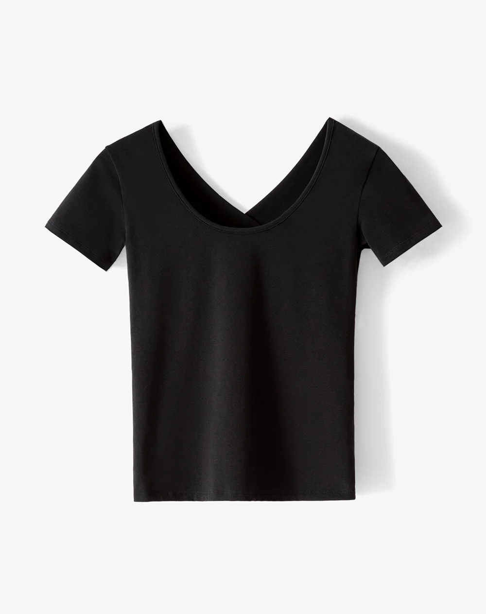 Camiseta regular uso 2 en 1 negra mujer - Image 8