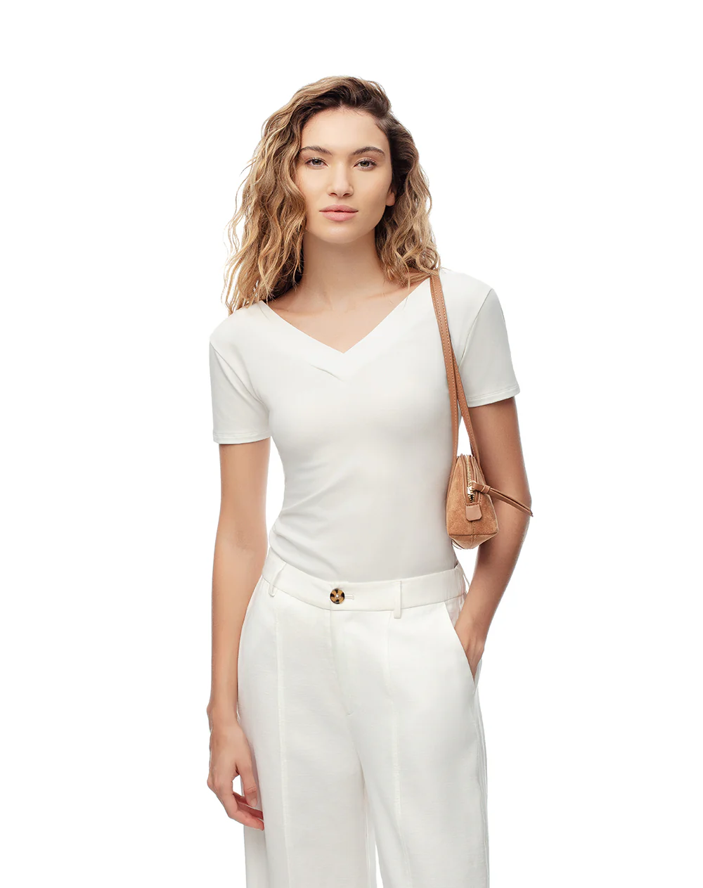 Camiseta regular uso 2 en 1 blanca mujer - Image 2