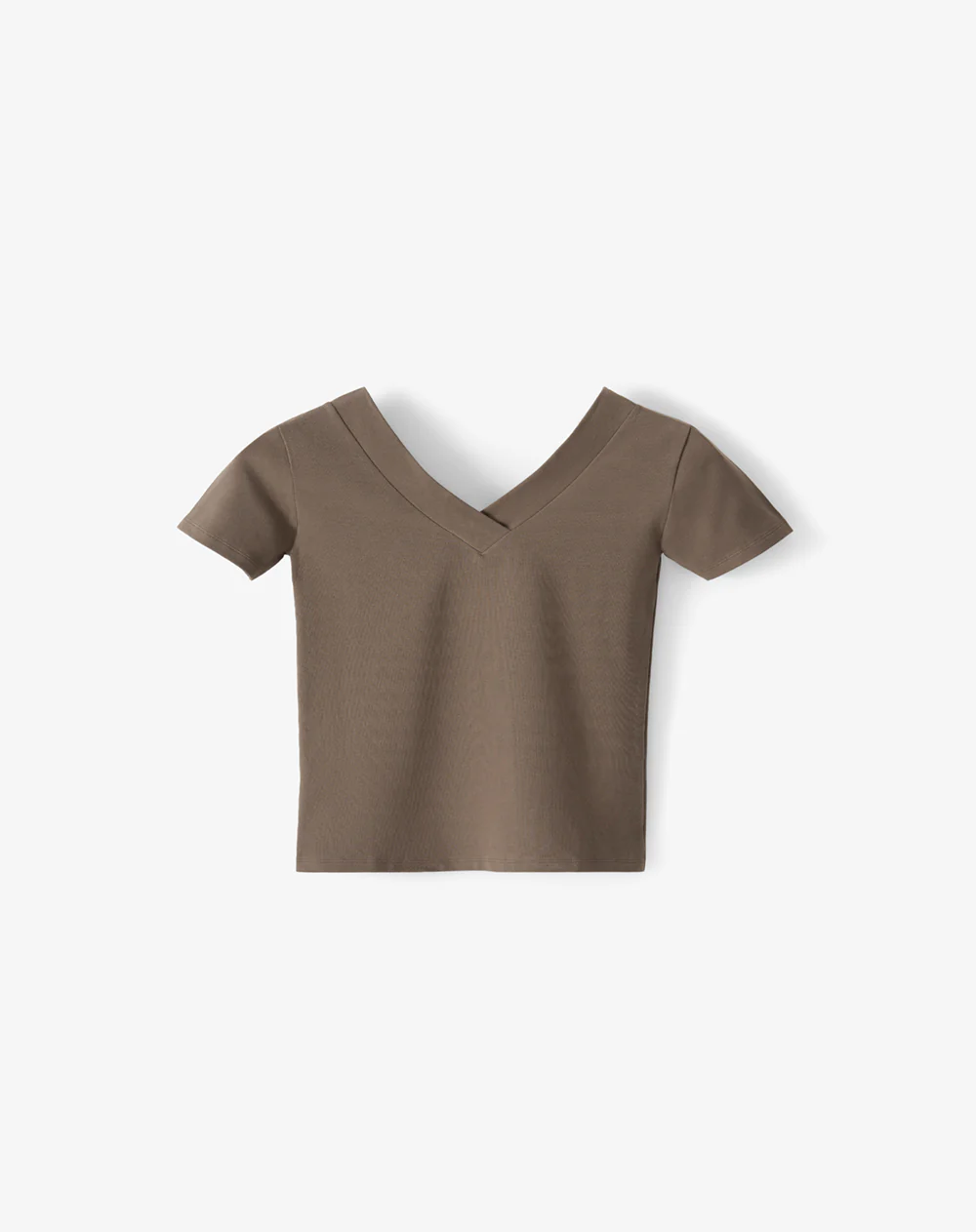 Camiseta regular uso 2 en 1 café mujer - Image 8