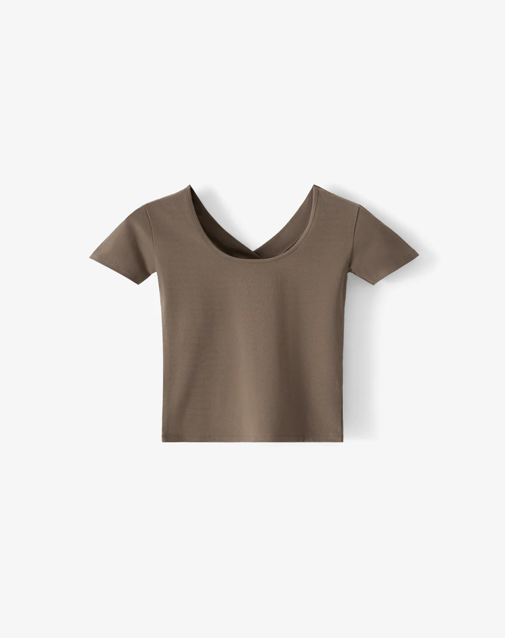 Camiseta regular uso 2 en 1 café mujer - Image 9