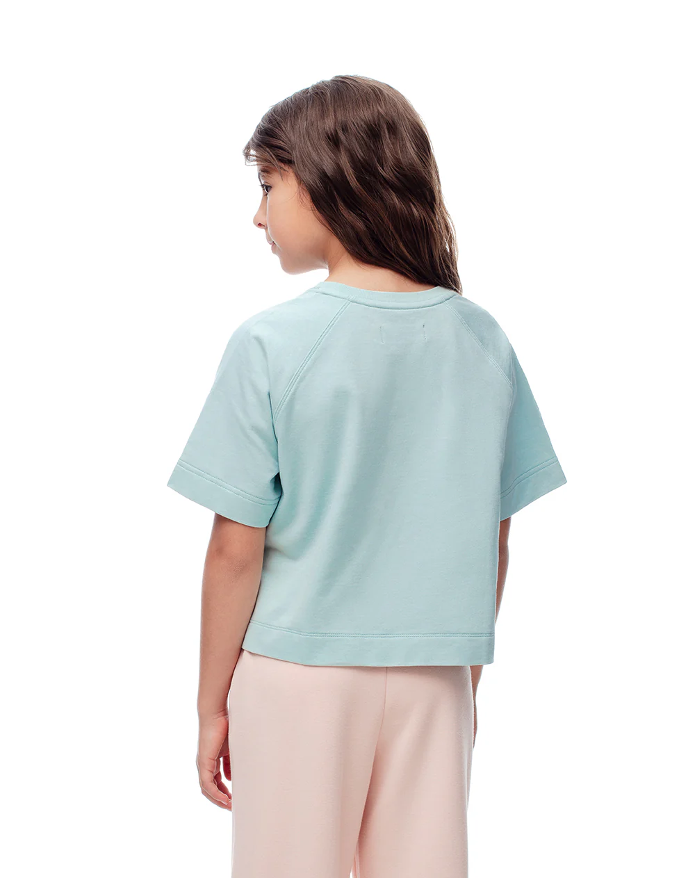 Camiseta oversize algodón azul niña - Image 2