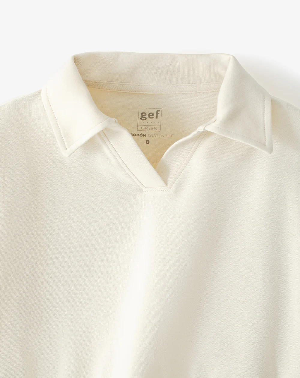 Buzo tipo polo regular crema niña - Image 6
