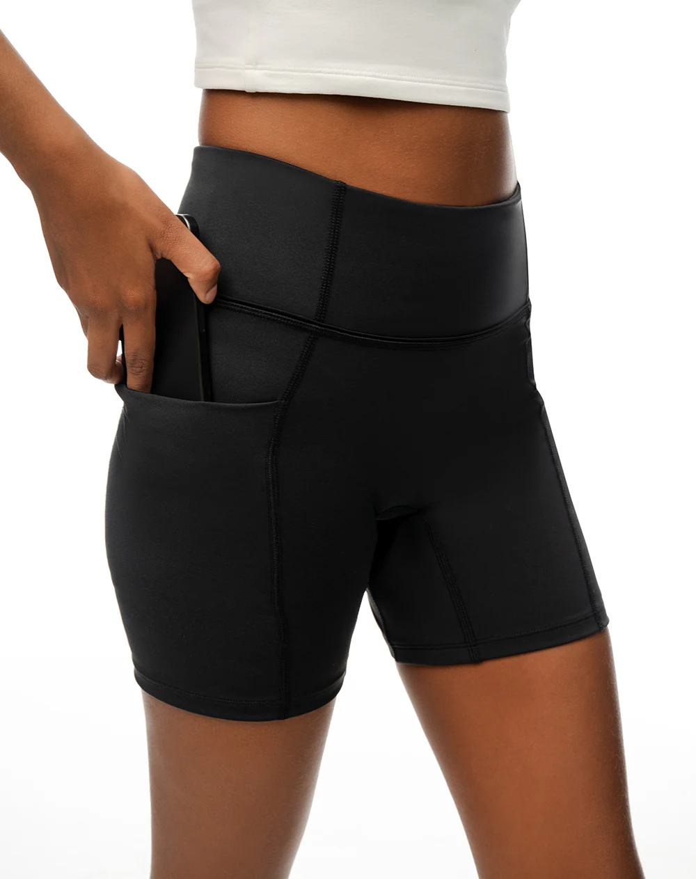 Biker deportivo soporte abdomen negro mujer - Image 2