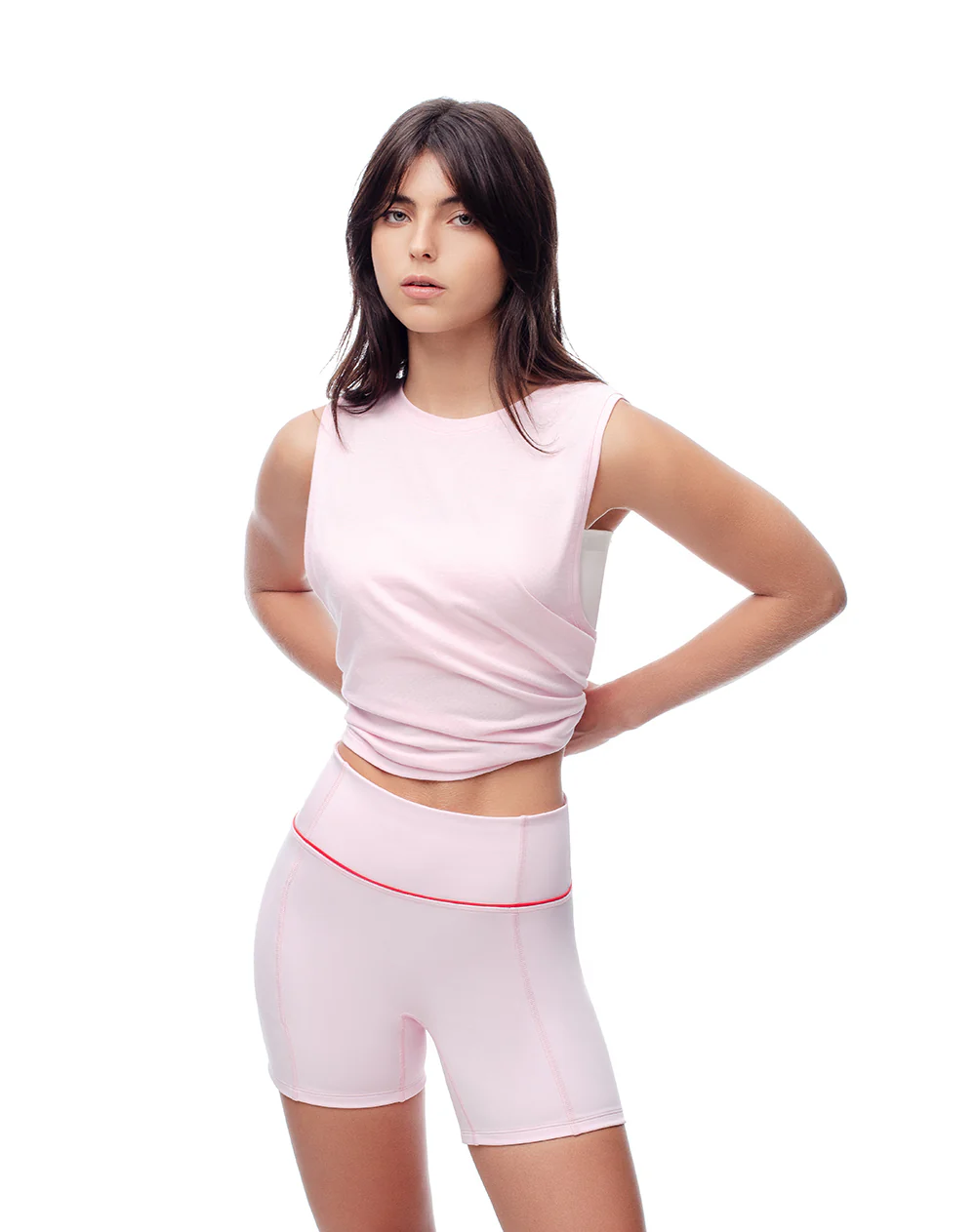 Biker deportivo soporte abdomen rosado mujer - Image 2