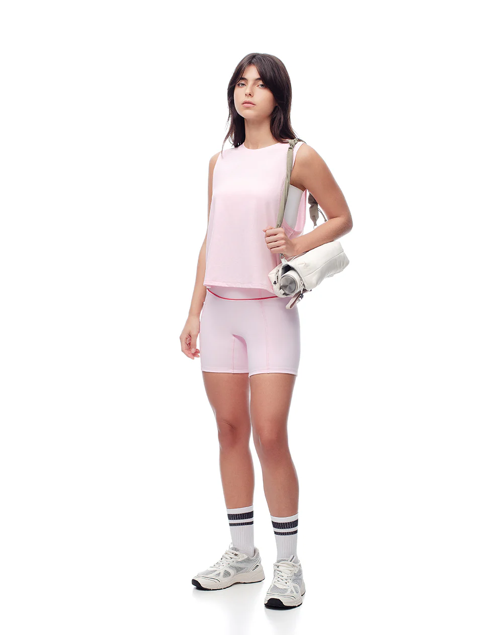 Biker deportivo soporte abdomen rosado mujer - Image 3