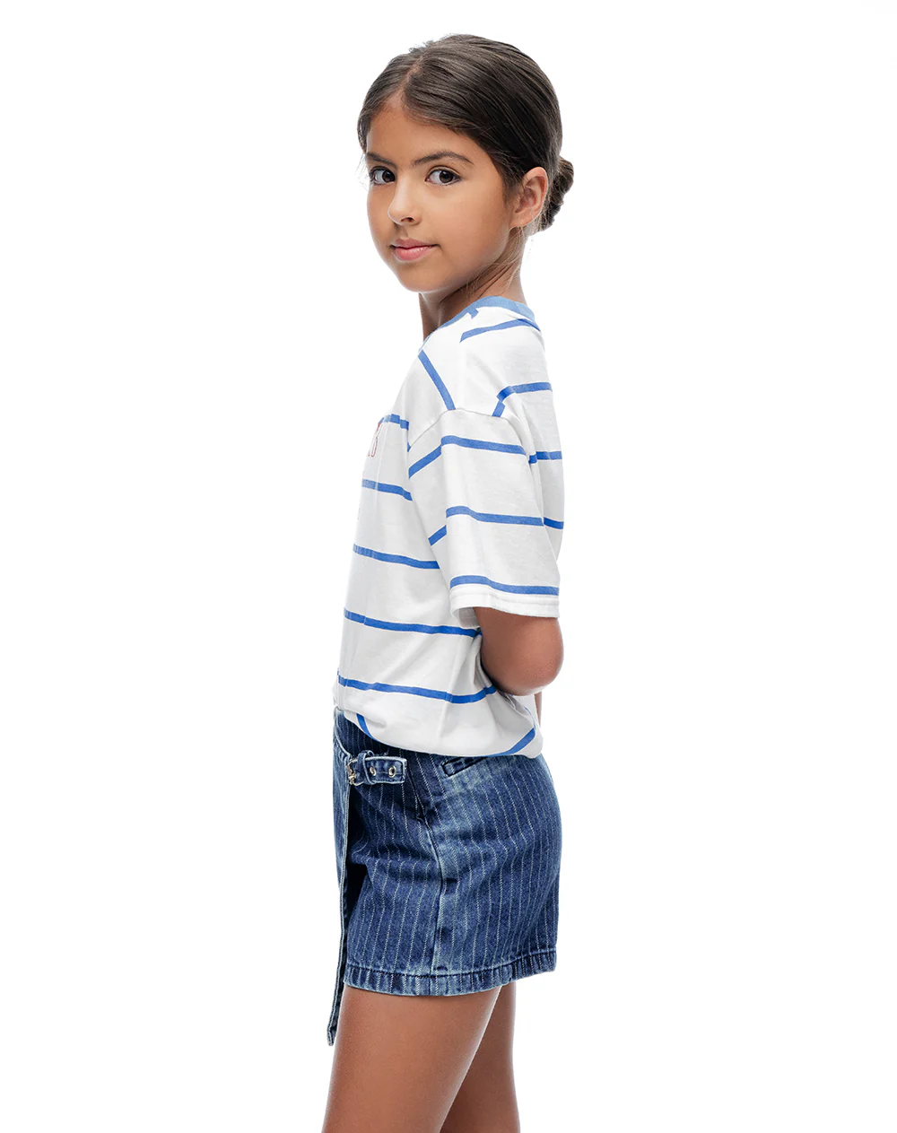 Falda corto tiro medio índigo niña - Image 4