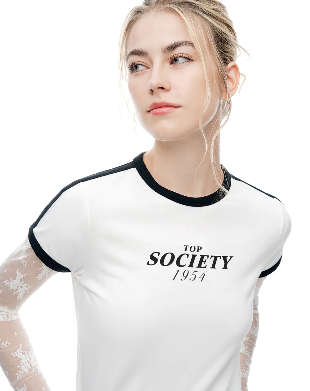 Camiseta slim estampada crudo mujer - Image 3