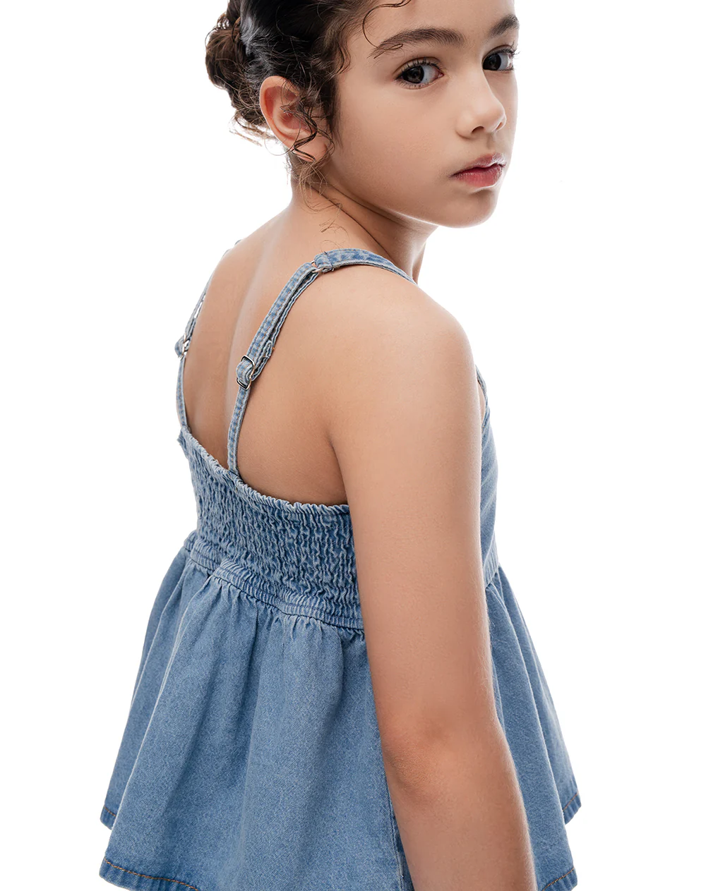 Blusa regular índigo medio niña - Image 3