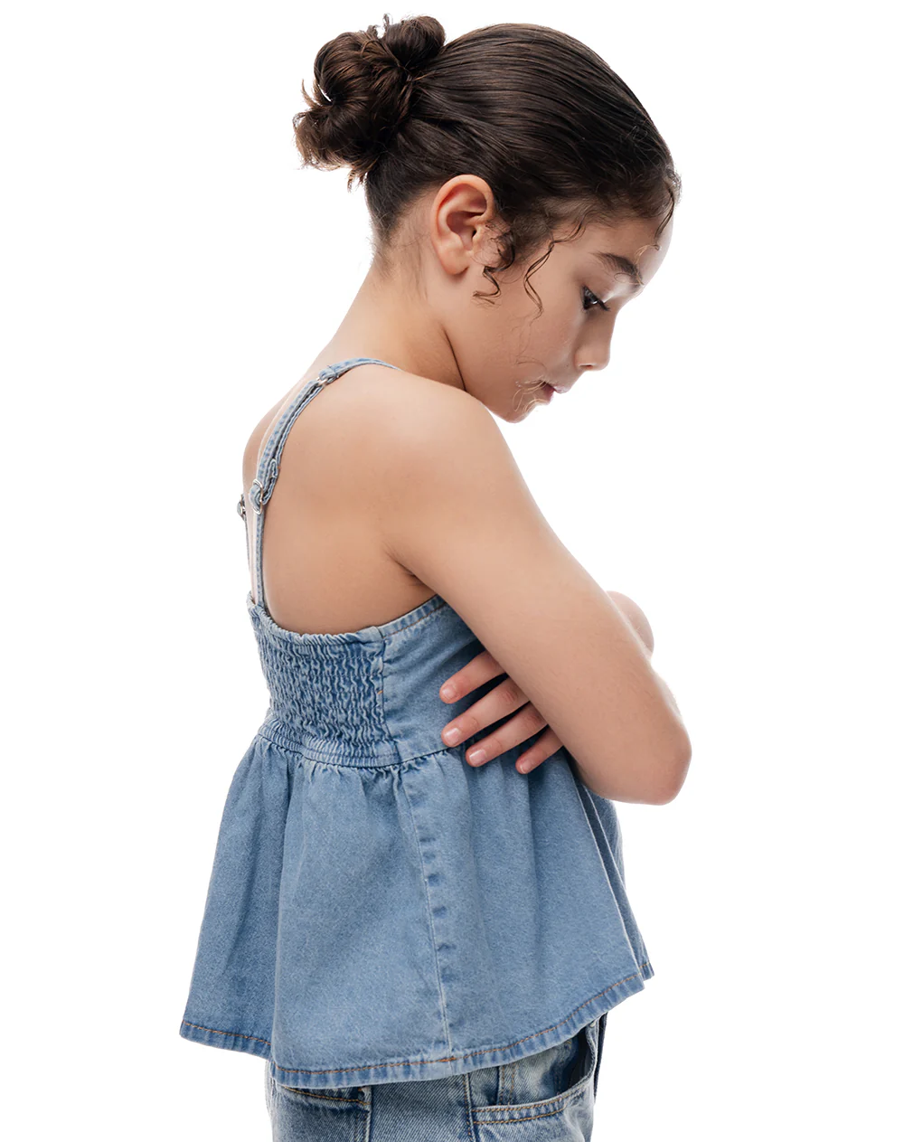 Blusa regular índigo medio niña - Image 5