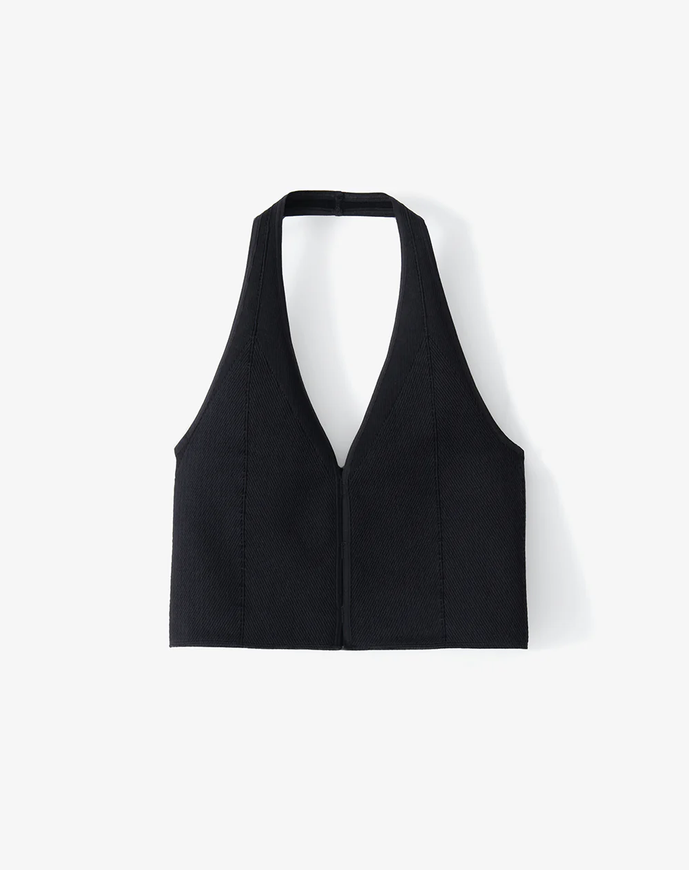 Crop top halter slim seamless negro mujer