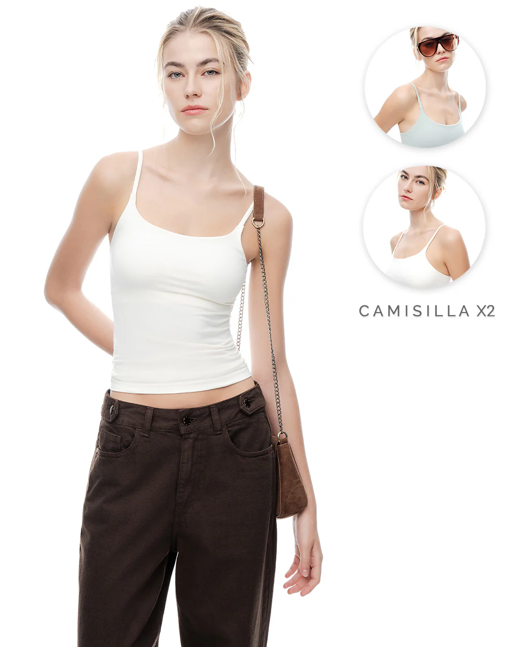 Camisilla slim seamless x2unds surtidas mujer