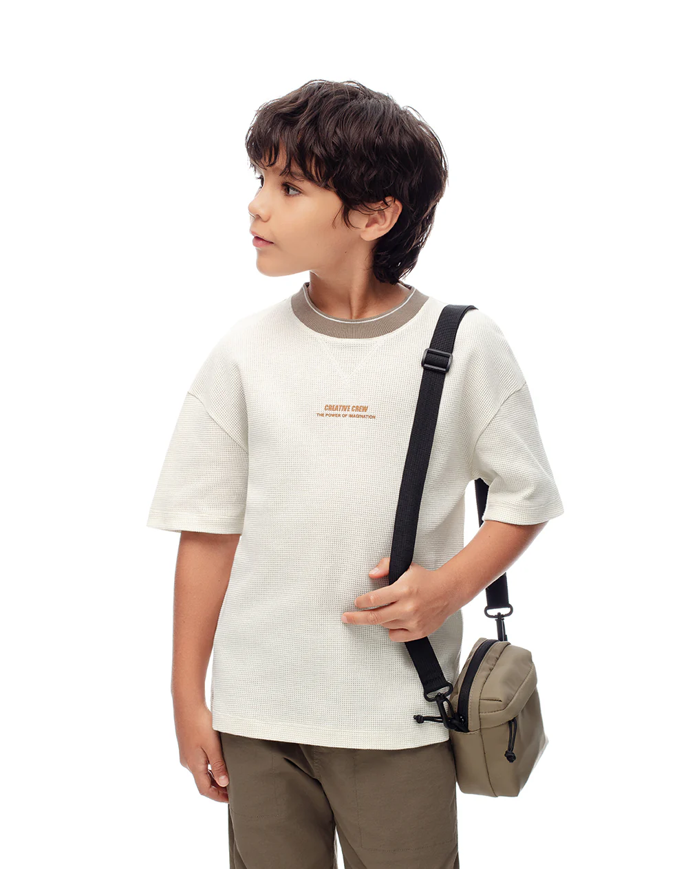Camiseta regular algodón vainilla niño