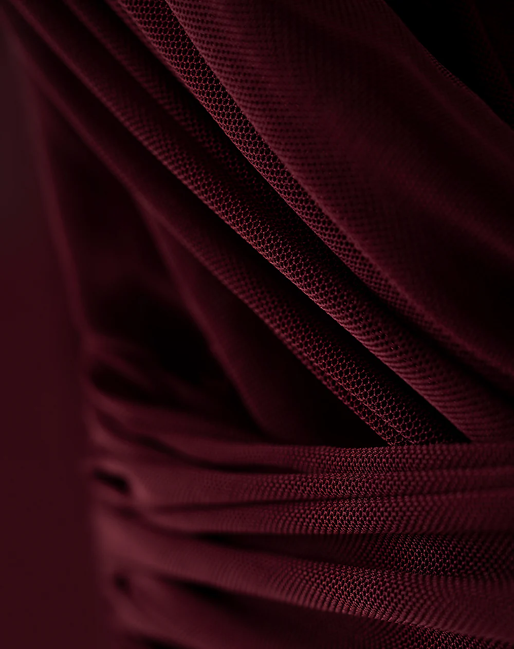 Buzo slim off shoulder semitransparente vinotinto mujer - Image 7