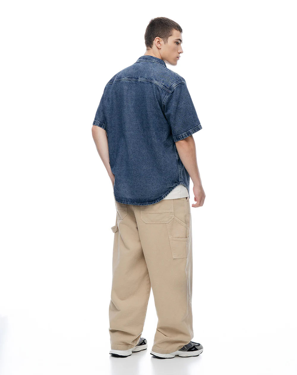 Camisa regular manga corta índigo medio hombre - Image 2