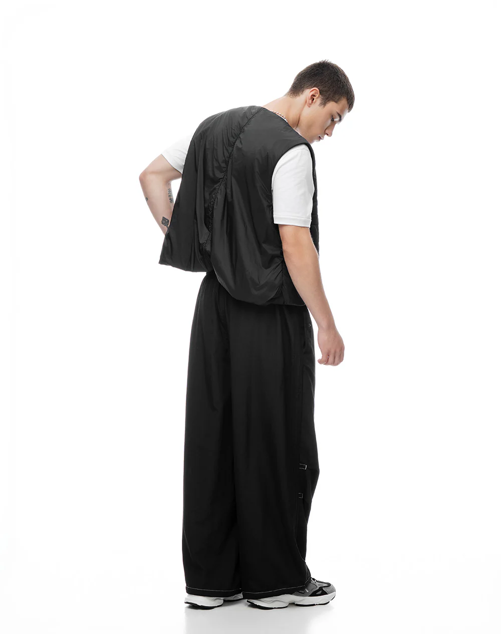 Pantalón loose tiro medio negro hombre - Image 2