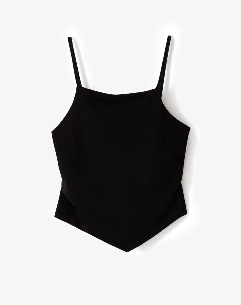 Camiseta tirantes slim recogido negra mujer - Image 5