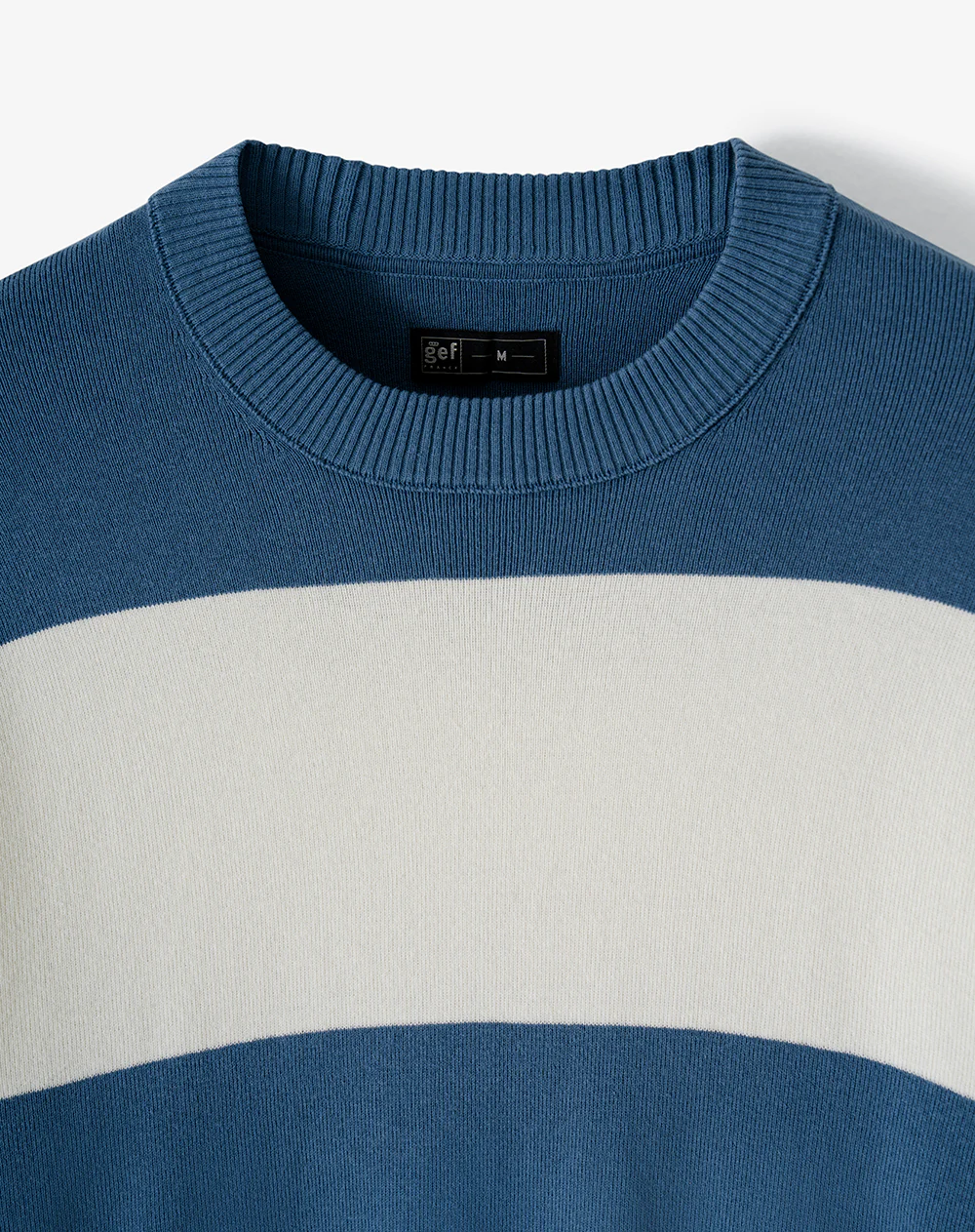 Buzo regular algodón tejido de punto azul rayas hombre - Image 7